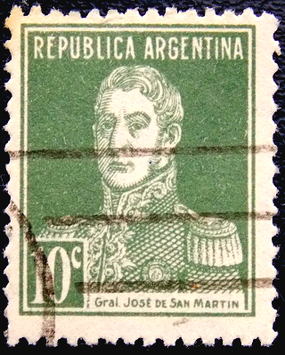 Аргентина 1924 год . 10 с . Хосе Франсиско де Сан-Мартин (1778-1850)